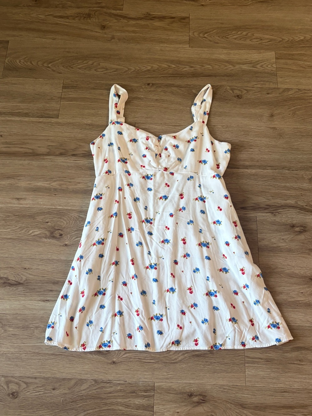 Old Navy White Sundress with Red and Blue Floral Print